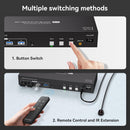 NÖRDIC HDMI KVM Switch 3 Computers 2 Monitors 4K60Hz EDID 4 USB 3.0 port with Remote Control