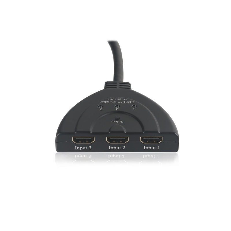 NÖRDIC HDMI Pigtail Switch 3 till 1 UHD 4Kx2K 60Hz stöd för HDCP, 3D, Dolby, DTS