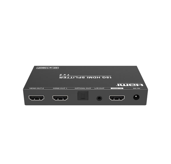 NÖRDIC 4K HDMI 2.0b Splitter 1 till 2 & Extraktor Optisk SPDIF & Stereo HDR EDID Dolby True HD, Digital Plus, DTS-HD Master