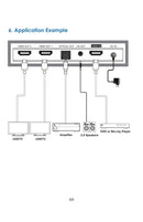 NÖRDIC 4K HDMI 2.0b Splitter 1 till 2 & Extraktor Optisk SPDIF & Stereo HDR EDID Dolby True HD, Digital Plus, DTS-HD Master