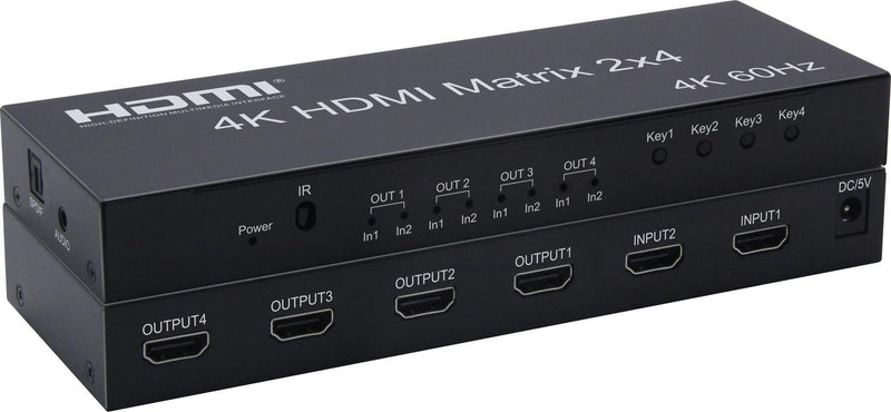 NÖRDIC HDMI Switch 2 till 4 med Audio Extractor, 4Kx2K i 60Hz, HDCP 2.2