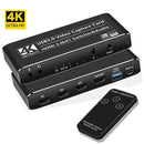 NÖRDIC HDMI Switch 3 till 1 med Video Capture Card HDMI2.0 4K60Hz USB3.1 Mikrofon och Audio out HDMI Signal Loop Out HDR HDCP2.2 EDID RGB8:8:8