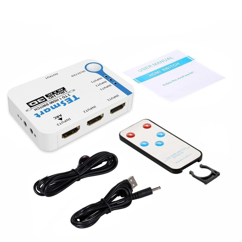 NÖRDIC HDMI Switch 3 till 1 stöd för 4K 30Hz Full HD1080P 3D ARC 10,2Gbps