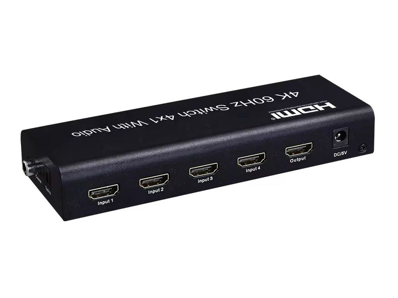 NÖRDIC HDMI Switch 4 till 1 Ultra HD 4K60Hz 4:4:4 HDCP2:2 HDR10 SPDIF och stereo Dolby DTS HD PS3/4/5, Xbox, Chromecast, Nintendo Switch