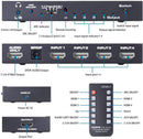 NÖRDIC HDMI Switch 4 till 1 med 7.1 audio extractor ARC SPDIF stereo 3.5mm audio 4K60hz HDCP2.2 3D HDR10 18Gbps