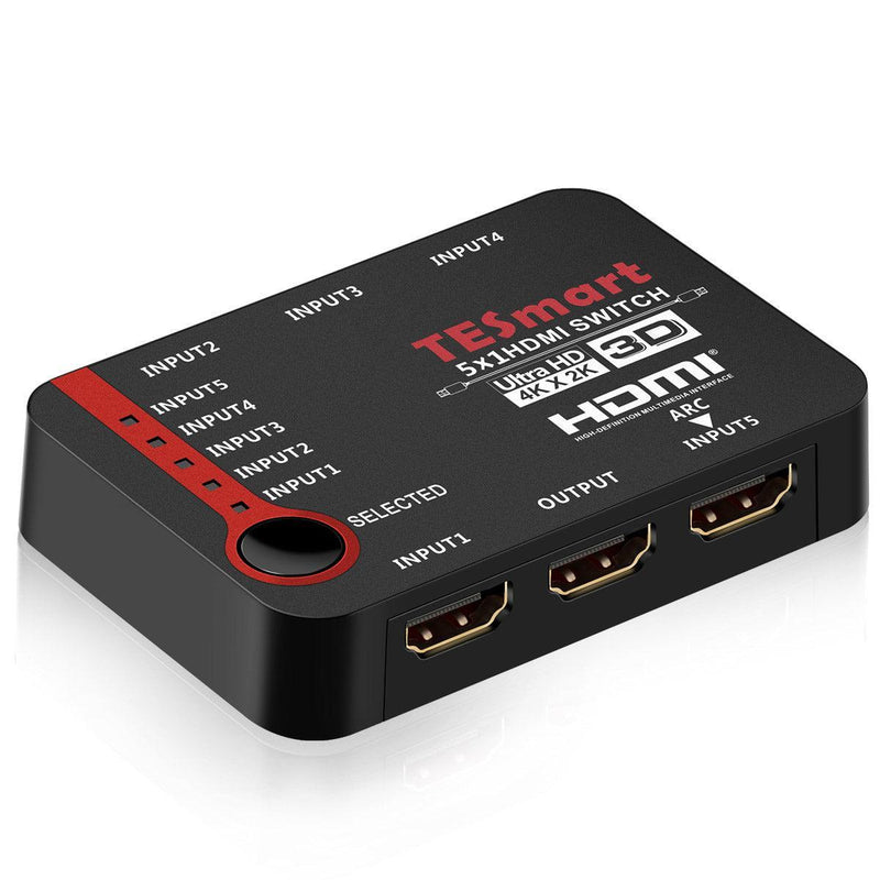 NÖRDIC HDMI Switch 5 till 1 stöd för 4K 30Hz Full HD 1080P 3D ARC 10,2Gbps