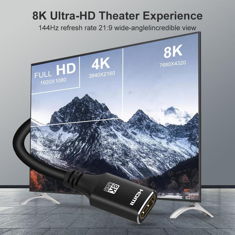 NÖRDIC HDMI förlängningskabel 2m 8K60Hz 4K144 HDMI 2,1 48Gbps Ultra High Speed HDMI