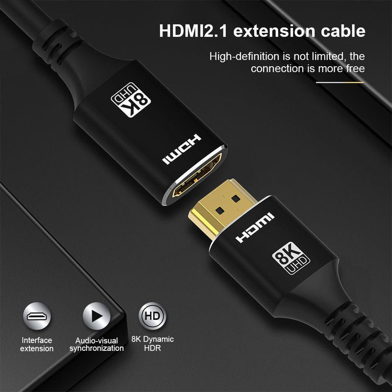 NÖRDIC HDMI förlängningskabel 2m 8K60Hz 4K144 HDMI 2,1 48Gbps Ultra High Speed HDMI