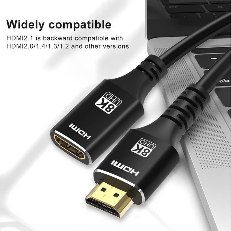 NÖRDIC HDMI förlängningskabel 50cm 8K60Hz 4K144 HDMI 2,1 48Gbps Ultra High Speed HDMI