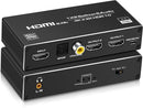 NÖRDIC HDMI splitter 1 till 2 med Audio Extractor 4K60Hz HDCP2.3 HDR10 Toslink SPDIF+Coaxial+3,5mm audio