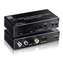 NÖRDIC HDMI switch 2 till 1 med Audio Extractor och ARC 4K 60hz SPDIF Coaxial RCA L/R och stereo