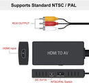 NÖRDIC HDMI till AV 3xRCA CVBS kompositvideo adapter med ljud, upplösning upp till 1080p 1m