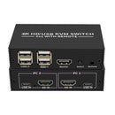 NÖRDIC KVM Switch 2 till 1 HDMI 2.0 4K60Hz för PC, Xbox, PS5 och bärbar med 4xUSB portar