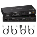 NÖRDIC KVM Switch 2 till 1 HDMI 2.0 4K60Hz för PC, Xbox, PS5 och bärbar med 4xUSB 3.0 portar