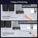 NÖRDIC KVM Switch 2 till 1 HDMI 2.0 4K60Hz för PC, Xbox, PS5 och bärbar med 4xUSB 3.0 portar
