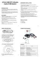 NÖRDIC KVM switch 2 till 1 DP 1.2 4K60Hz