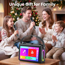NÖRDIC Karaoke-maskin, inbyggd 10,1" HD-lyricsskärm, stöd för WiFi, Bluetooth, HDMI, USB och MicroSD, med 2 trådlösa mikrofoner för hemmafest