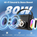 NÖRDIC Karaoke-maskin, inbyggd 10,1" HD-lyricsskärm, stöd för WiFi, Bluetooth, HDMI, USB och MicroSD, med 2 trådlösa mikrofoner för hemmafest