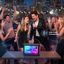 NÖRDIC Karaoke-maskin, inbyggd 10,1" HD-lyricsskärm, stöd för WiFi, Bluetooth, HDMI, USB och MicroSD, med 2 trådlösa mikrofoner för hemmafest