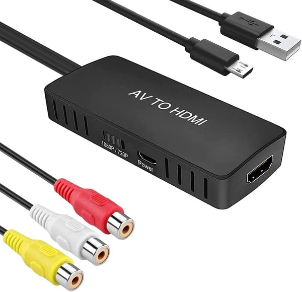 NÖRDIC Kompositvideo AV till HDMI adapter 3XRCA AV och CVBS omvandlare 1080p i 60Hz 1m