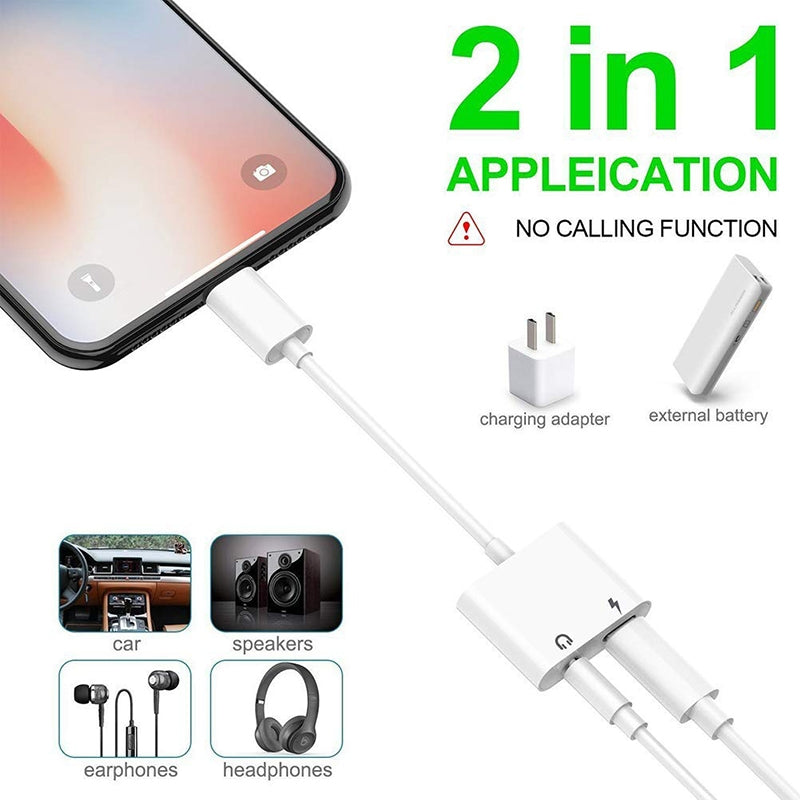NÖRDIC Lightning Audio adapter med laddning Non MFI