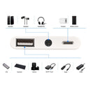 NÖRDIC Lightning adapter 1 till 3 portar 1xUSB A 1x audio 3,5mm och 1x Lightning för laddning