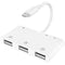 NÖRDIC Lightning adapter 1 till 6 portar 3xUSB A 3.1, 1xTF 1xSD kortläsare 1 x Lightning (Non MFI) laddningsport