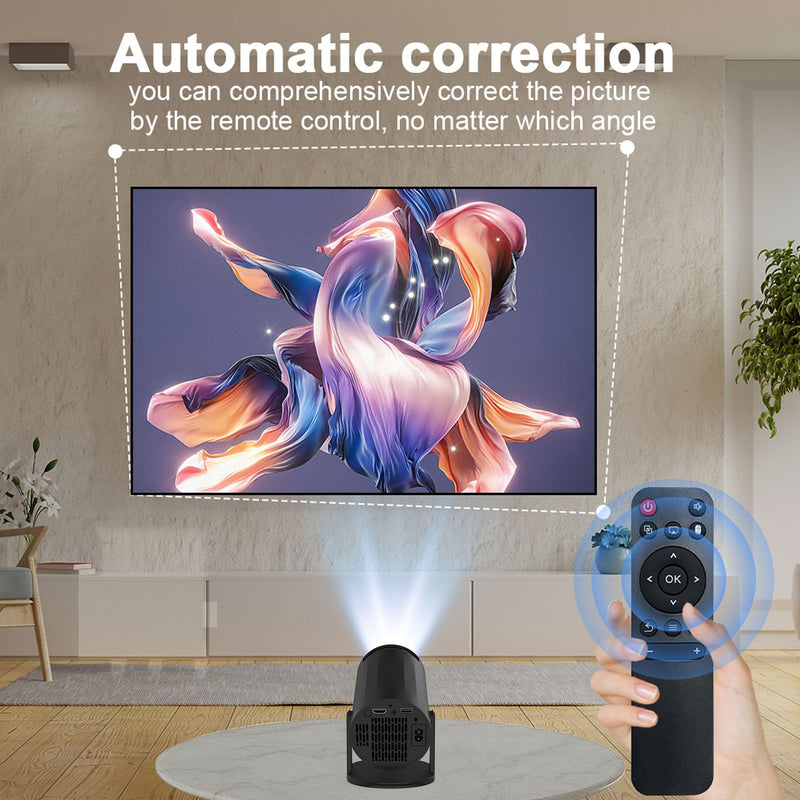NÖRDIC Mini Portable Projector 720p HD-stöd Android 11 – WiFi 6, BT 5.0, 180° rotation, hemmabioprojektor