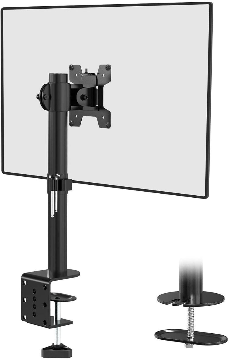 NÖRDIC Monitorarm bordsfäste för 1 monitor 13-32 med justerbar höjd roterbar och lutbar, stål, svart, skärmfäste VESA 75 och 100