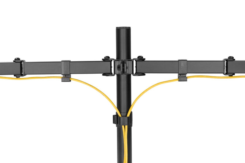 NÖRDIC Monitorarm bordsfäste för dubbla skärmar 17 till 32 tum i stål, lutbar, roterbar och vridbar, svart