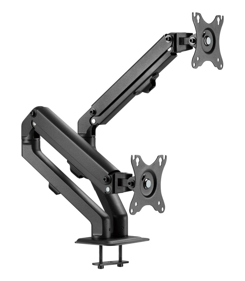 NÖRDIC Monitorarm bordsfäste för dubbla monitorer, 17"-27", aluminium och stål, svart, skärmfäste