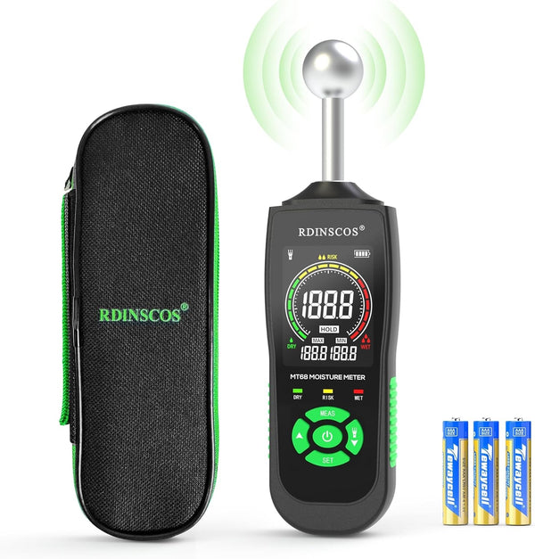 NÖRDIC Fuktmätare med inbyggd lampa för fuktmätning av trä, väggar, tak, golv, husbilar