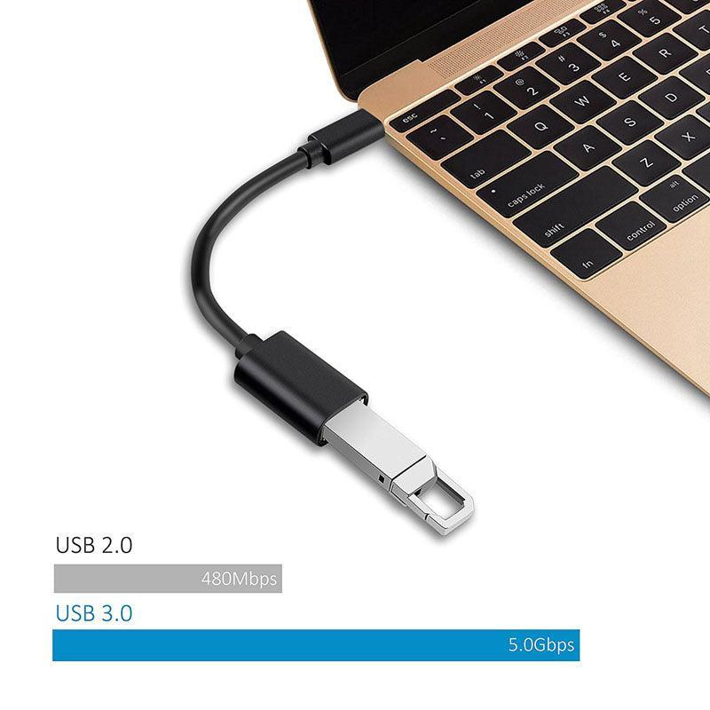 NÖRDIC OTG USB-A 3.1 till USBC adapter aluminium 10cm svart USB-C OTG Kabel