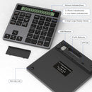 NÖRDIC Slim 34-tangenters numerisk knappsats med Bluetooth och display, 2-i-1 dataregistrering + kalkylator för laptop, MacBook, Mac, Surface, PC och Chrome