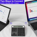 NÖRDIC Slim 34-tangenters numerisk knappsats med Bluetooth och display, 2-i-1 dataregistrering + kalkylator för laptop, MacBook, Mac, Surface, PC och Chrome
