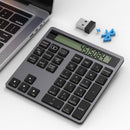 NÖRDIC Slim 34-tangenters numerisk knappsats med Bluetooth och display, 2-i-1 dataregistrering + kalkylator för laptop, MacBook, Mac, Surface, PC och Chrome