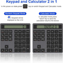 NÖRDIC Slim 34-tangenters numerisk knappsats med Bluetooth och display, 2-i-1 dataregistrering + kalkylator för laptop, MacBook, Mac, Surface, PC och Chrome
