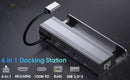 NÖRDIC Steam Deck dockningsstation 1 till 6 - 1xHDMI4K60Hz, 1xUSB-C PD100W, 3xUSB-A 3.1 5Gbps, 1xRJ45 GigaLAN