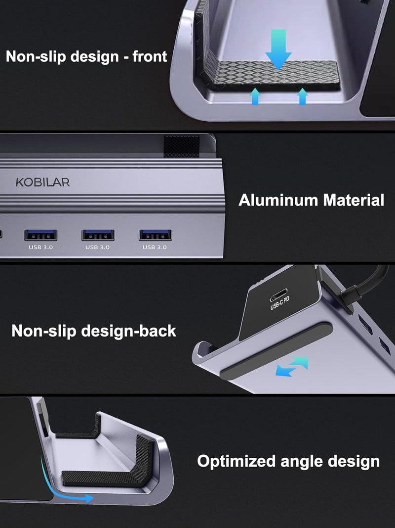 NÖRDIC Steam Deck dockningsstation 1 till 6 - 1xHDMI4K60Hz, 1xUSB-C PD100W, 3xUSB-A 3.1 5Gbps, 1xRJ45 GigaLAN