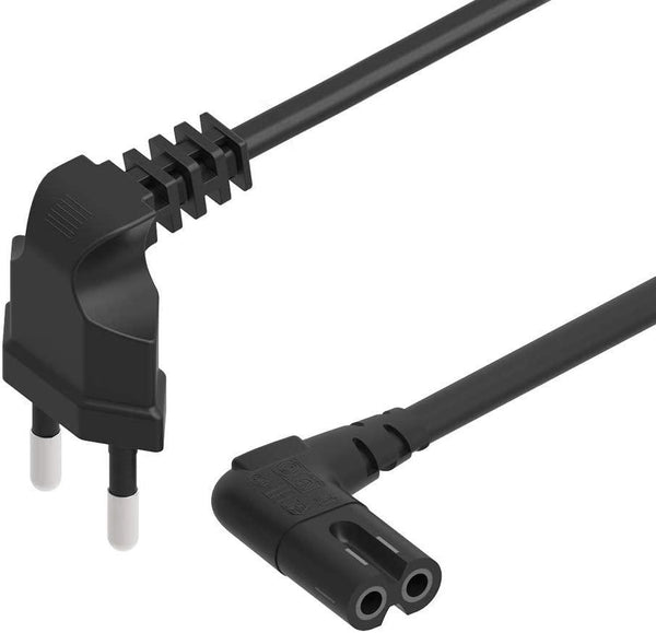 NÖRDIC Strömkabel vinklad 1m 230V apparatkabel