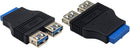 NÖRDIC USB 3.0 20 pin header till 2xUSB-A 3.0 adapter