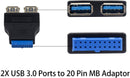 NÖRDIC USB 3.0 20 pin header till 2xUSB-A 3.0 adapter