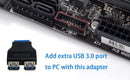 NÖRDIC USB 3.0 20 pin header till 2xUSB-A 3.0 adapter