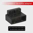 NÖRDIC USB3.0 adapter 19/20pin vinklad hane till hona