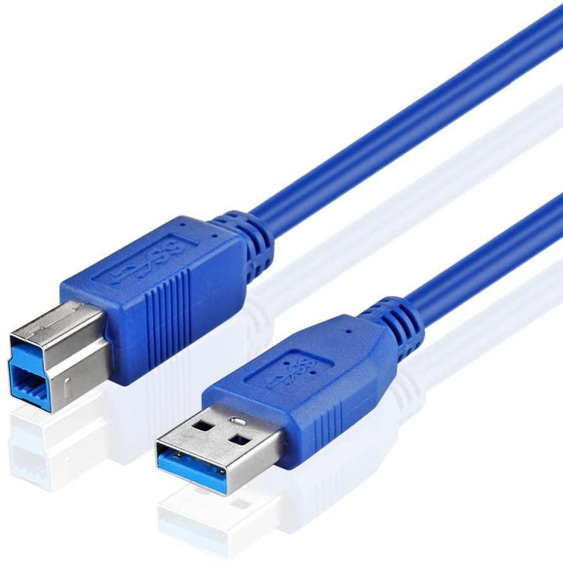 NÖRDIC USB 3.1 kabel 1,8m USB A till USB B blå USB Super Speed skrivarkabel