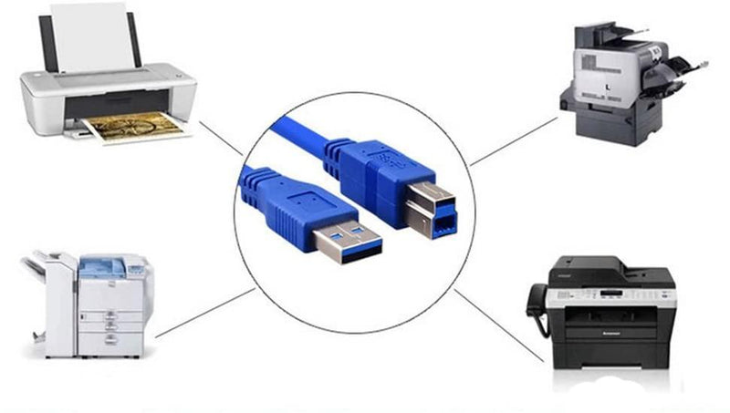 NÖRDIC USB 3.1 kabel 3m USB A till USB B blå USB Super Speed skrivarkabel