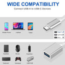 NÖRDIC USB3.2 Gen1 5Gbps USB-A OTG till USB-C adapter aluminium 50cm silver OTG till USB-C  Kabel