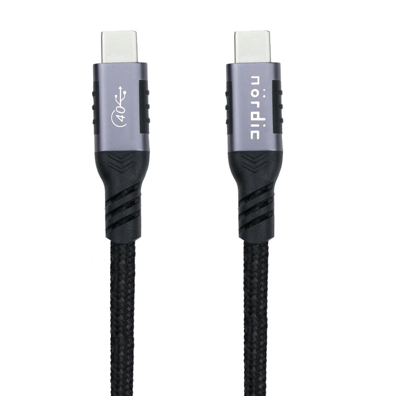 NÖRDIC USB4 kabel 1,5m 40Gbps data 8K video PD 100W kompatibel med Thunderbolt 3