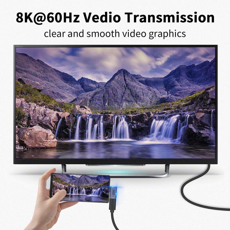 NÖRDIC USB4 vinklad adapter hane till hona 40G 8K60Hz PD100W