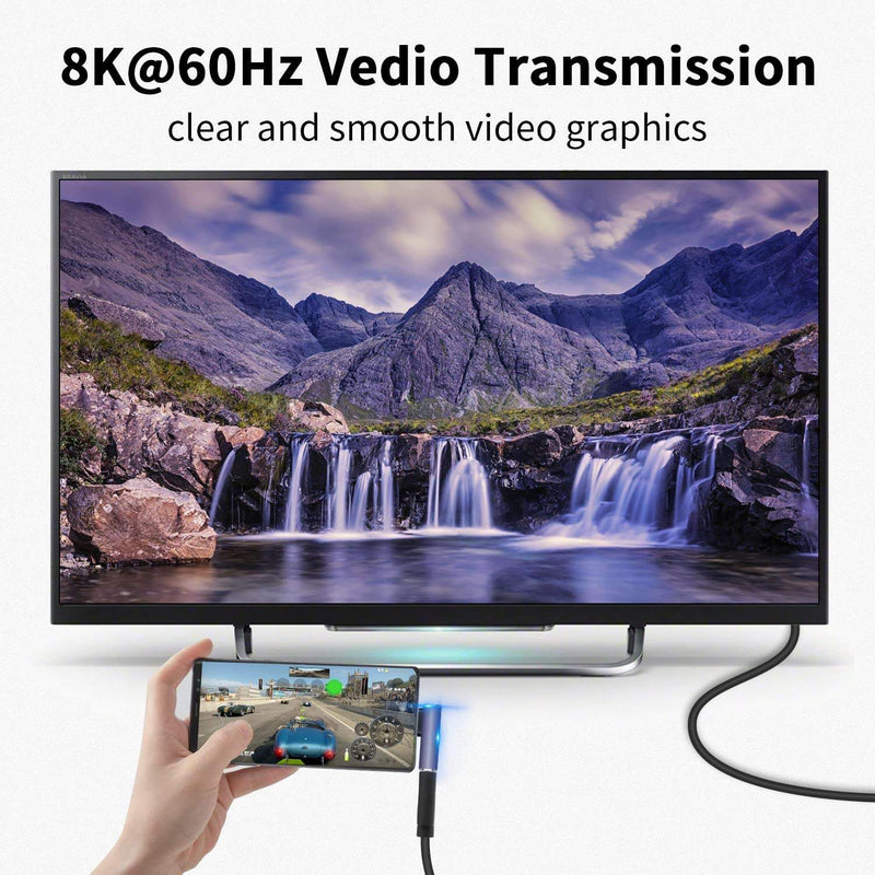 NÖRDIC USB4 vinklad adapter hane till hona 40G 8K60Hz PD100W